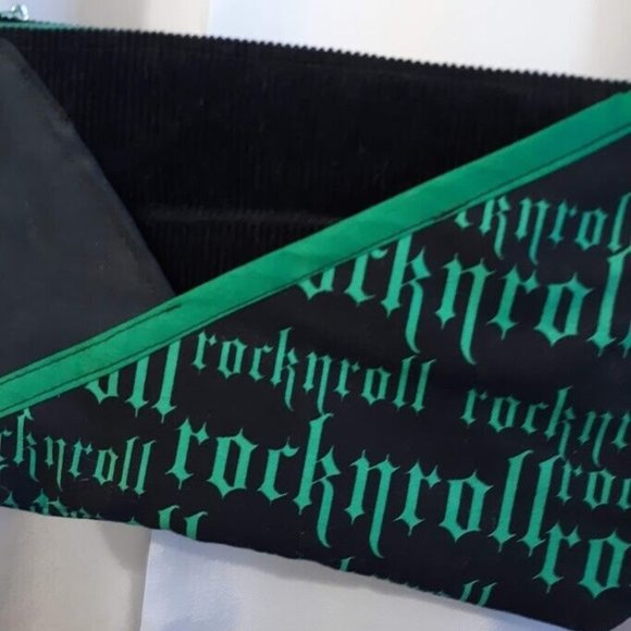 New ROCK N ROLL Crossbody Purse Bag Black Bright Green Punk Rave Grunge Hippie - Picture 11 of 11